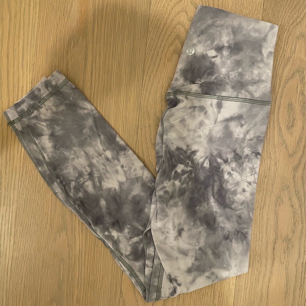 Grey/White tie-dye Lululemon align leggings - size 2